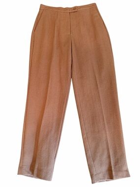 Mark Reed Classic Vintage Camel Tan Wool High-Waist Trousers 10P NEW